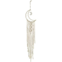 Exquisite Design Dream Catcher Decor, Bohemian Wall Hanging with Natural Cotton Thread Hollow Out Moon Ornaments, Lighted for Home Decoration, Great G