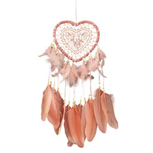 Dream Catcher with Feathers Wall Hanging, Macrame Dream Catcher Handmade, Boho Wall Decor for Bedroom, Inspired by Creative Hollow Heart and Festive L