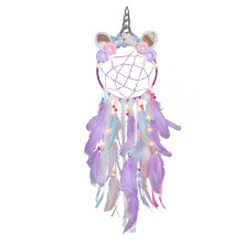 Dream Catchers for Kids Bedroom, Purple Flower Feather Wall Hanging, Handmade Web & Nightmare Prevention Decor Easy to Hang