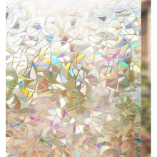 Decorative Window Film, Elegant Stained Glass Clings, Protected Privacy Static Cling Window Stickers, Non-Adhesive, 17.5 x 78.7 Inches, Semi-Private P