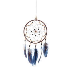 Circular Net Dream Catcher with Beads Accents, Dream Catcher with Beads Handmade Feather Dreamcatcher Woven for Wall Hanging Decoration, Symbolizes Pr