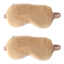 Reusable & Easy To Clean Plush Sleeping Eye Cover, Faux Fur Eye Shade For Deep Relaxation, High-Quality Polyester With Soft Furry Fabric, Wide Occ