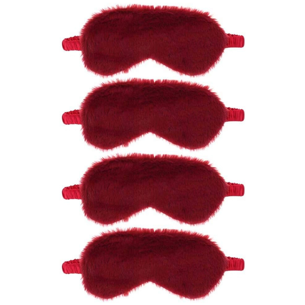 Silky Smooth Plush Eye Cover, Adjustable Strap for a Custom Fit, Ideal for Women, Teens and Adults Seeking a Blissful Sleep Experience (4PCS)