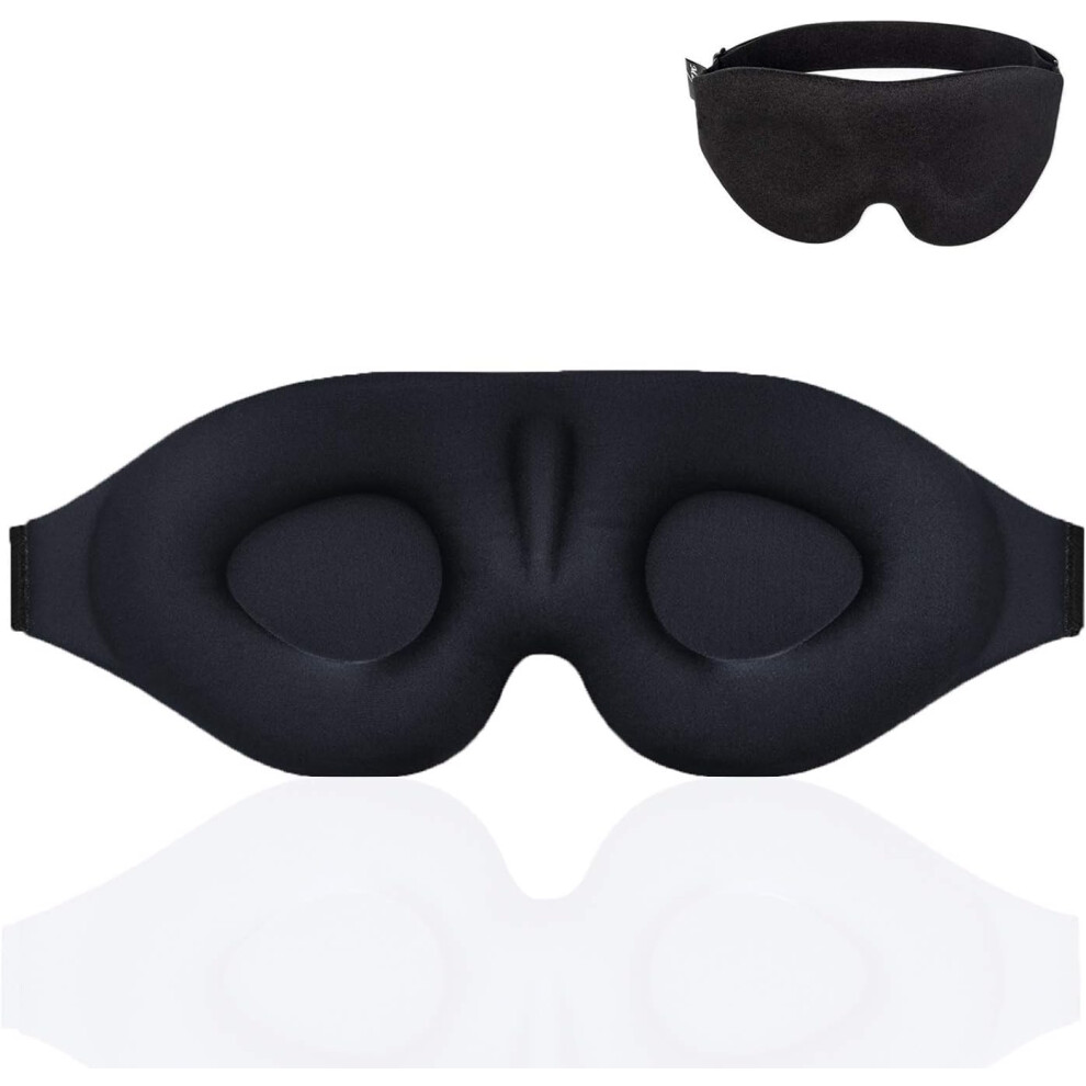 Light Ergonomic Sleep Mask, Premium Silicone Eye Cover For Blissful Nighttime Slumber, 100% Blocking Mask, No Pressure On Eyes For Men Women, Travel M