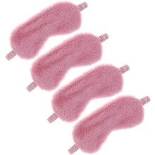 Restful Retreat, Silk Furry Material Eye Covers for Serene Slumber, Must-Have for Globetrotters and Night Owls (4 Pieces)