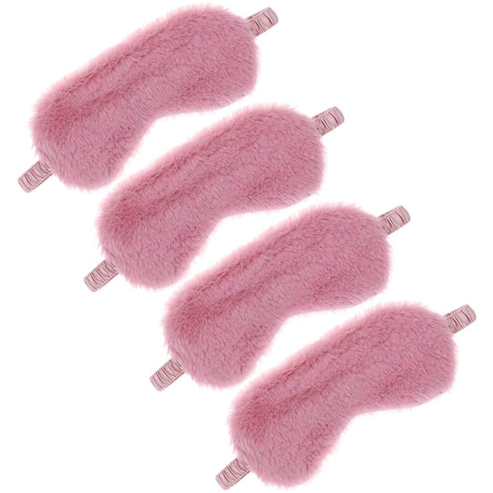 Cozy Eye Companion, Plush Sleep Mask with Adjustable Headband for Blissful Rest, Perfect Gift for Travelers and Insomniacs (4 Pieces)