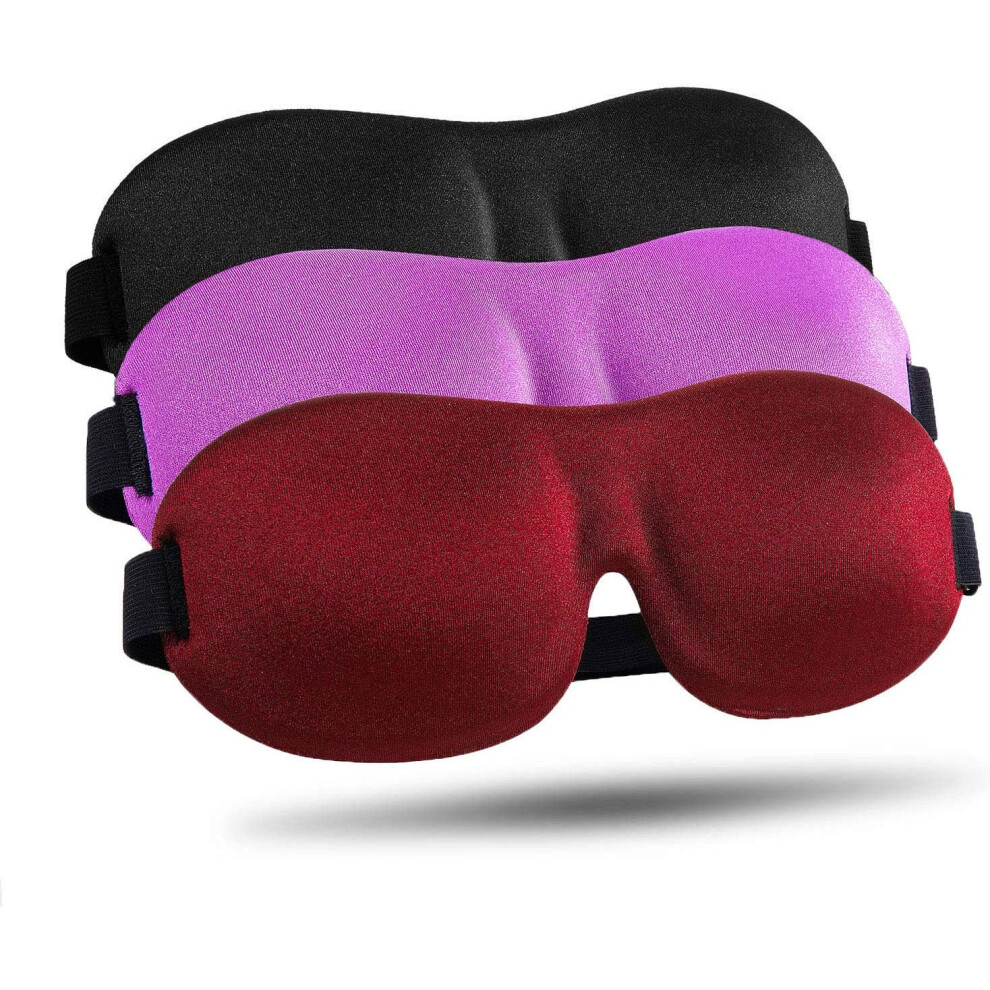 Light Comfortable And Soft Luxury Sleep Mask, Complete Blocking 3D Contoured Eye Mask, Zero Pressure On Eyes Night Blindfold For Meditation Yoga Shift