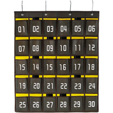 Numbered Canvas Pocket Chart, Breathable And Durable Organizer With Metal Hooks For Hanging, Perfect For Cell Phones And Calculator Storage In Classro