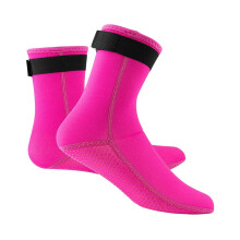 Neoprene Diving Scuba Boots 3 mm for Surfing and Snorkeling, Rose Red, XS Size, Durable Water Sports Socks