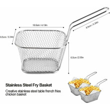 Langlebige Materialien für vielfältige Anwendungen, Mini-Frittierkorb-Set aus Edelstahl, praktischer Korb für Restaurant und Haushalt