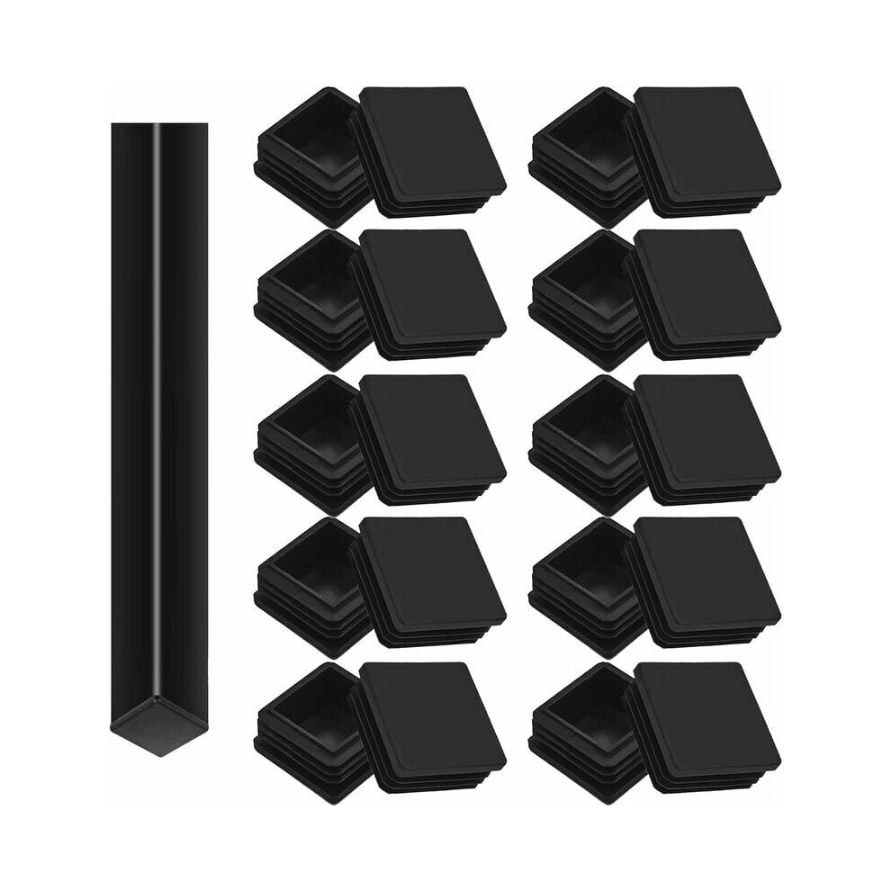 Flexible Ridges Plastic Plugs, Impact Abuse Resistance Square Tubing End Caps, Easy Install & Long Lasting, Ideal For Patio Furniture & Fitness 9128293040532