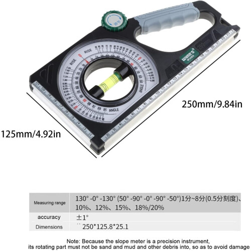 Inclinometer Measuring Instrument - Multifunctional Gradient Angle Ruler for Engineering, Construction, and Surveying 2