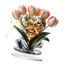 Fleur acrylique faite à la main avec afficheur de bureau-style F