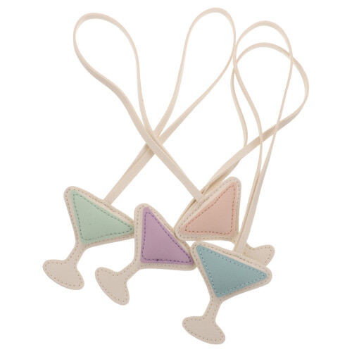 4Stk PU Kunstleder Charms Handtaschen Anhänger Tags