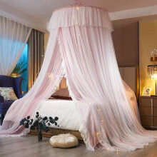 Princess Mosquito Bed Canopy With LED Light Dome Bed Netting Mesh Bed Tent For Single To King Size Beds 2M