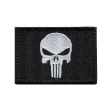 Glow In The Dark Tactical Skull Patch with Hook Fastener Military Morale Design 5x7.5cm