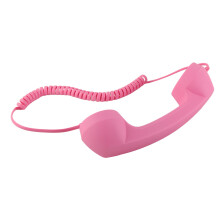 Vintage pinkes Handset mit USB-C und 3,5-mm-Klinke, strahlenfrei für Smartphones