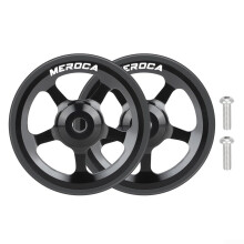 Set Of 2 Easy Wheels For Folding Bikes 60mm Aluminium Alloy And Rubber Fits Brompton And 3Sixty Models Black