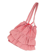 Women Shoulder Bag Drawstring Handbag All-matching Underarm-Red