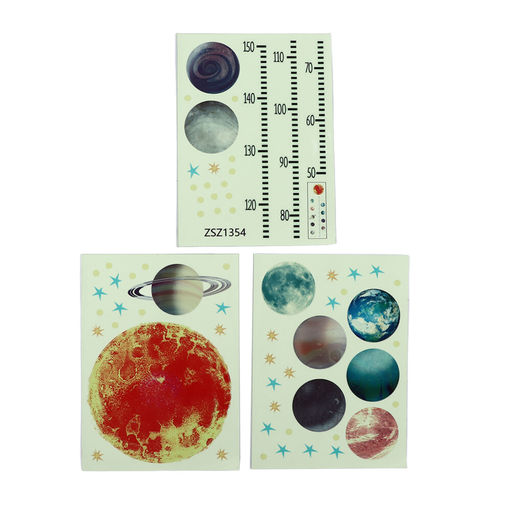Eco-Friendly Non-Toxic Glow In The Solar System, Weather Resistant Durable Safe Harmless Space Themed Wall Decals For Kids Room Decor (Peel And S Dark