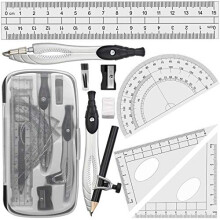 Professional Geometry Tools, Accurate Protractor And Compasses Set, Enclosed In A Protective Carry Case For Students And Professionals