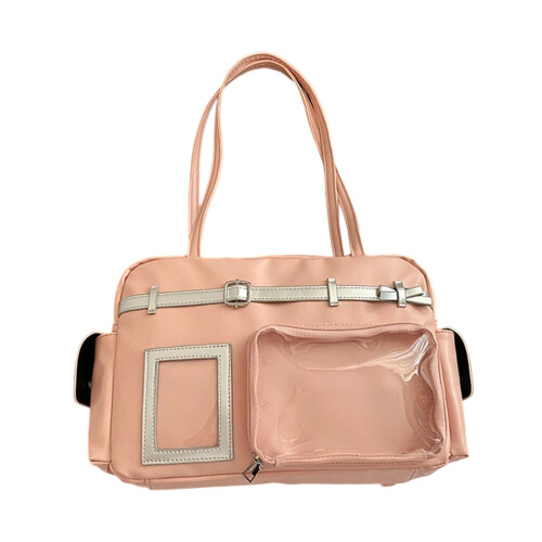 Compacte PU-bogen versierde schoudertas Casual crossbody-Roze