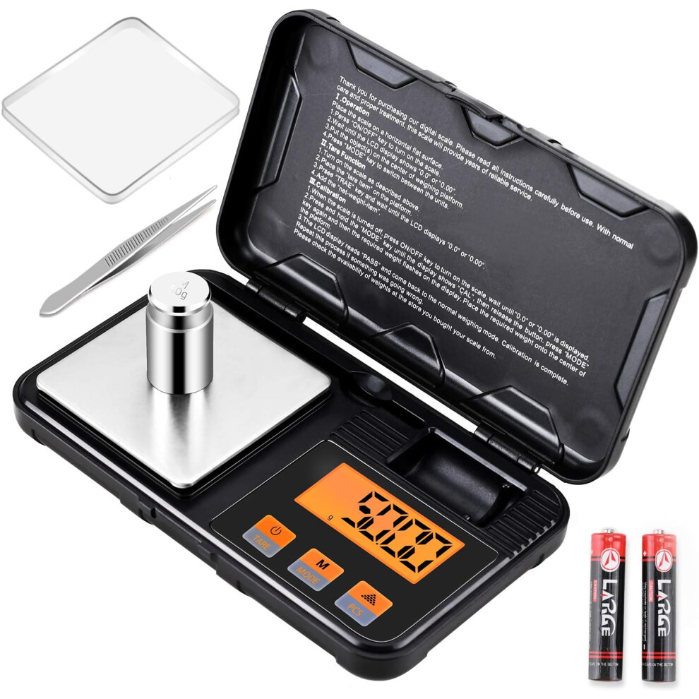 Compact Digital Scale with High Accuracy, Auto Power Off for Battery Savings, Transparent Protective Cover Guards Against Dust and Damage