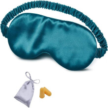 Silk Sleep Mask for Full Night's Sleep, Total Blackout with Double Layer Silk Filling, Hypoallergenic Soft Silk Elastic Strap (Travel Accessories, Uni