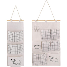 Fabric Wall Organizer, Multi-Pocket Design With Breathable Linen Cotton For Bedroom, Bathroom, Kitchen Or Office Use, Foldable For Space Saving (Inclu