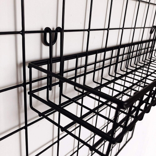 Functional Wire Wall Grid Panel Basket, Home Decor Organizer With Durable Material For Enhanced Living Spaces 1