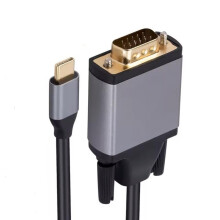 USB Type-C to VGA Cable 1080p Full HD Compatible with Realme Note 60, 6ft Length, Durable Design, Plug and Play