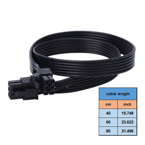 6Pin Stecker auf Stecker PCIe Stromkabel Flaches Design-40cm 2