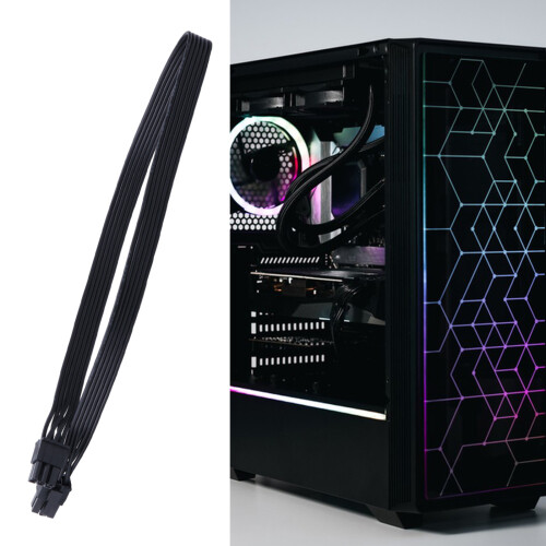 Flat 6Pin PCIe Power Cable Flexible GPU Cord Enhances-80CM 1