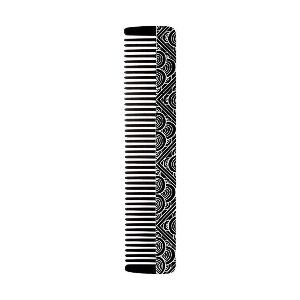 Black Compact Stainless Steel Beard And Mustache Comb- Clouds