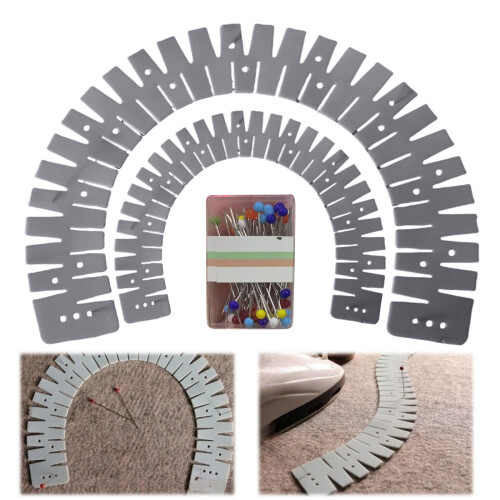 1 Pair Heat Resistant Hemming Ruler For- Grey