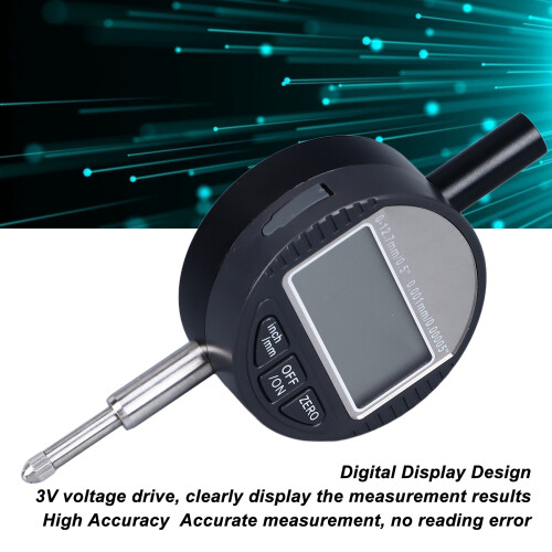 Digital Dial Indicator 0.001mm 0.00005in, 12.7mm Range, Aluminum 2
