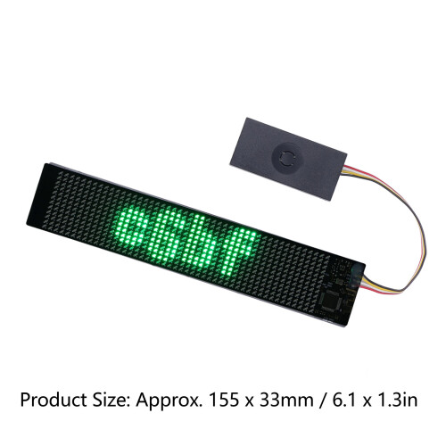Programmable Green LED Matrix Signboard 155x33mm Battery Powered 1