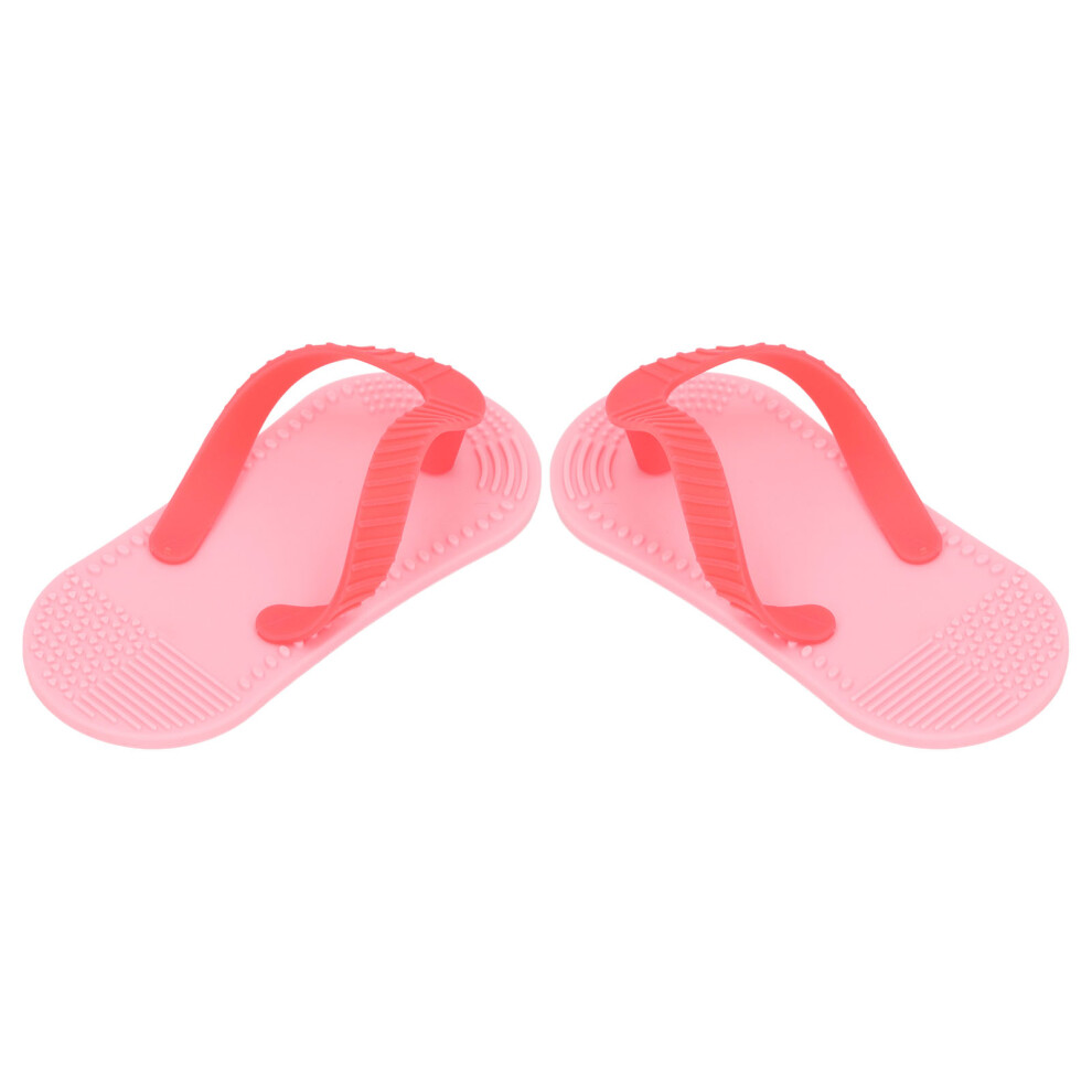 2Pcs Silicone Flip Flop Teething Baby Toys, Soothe & Comfort Pink