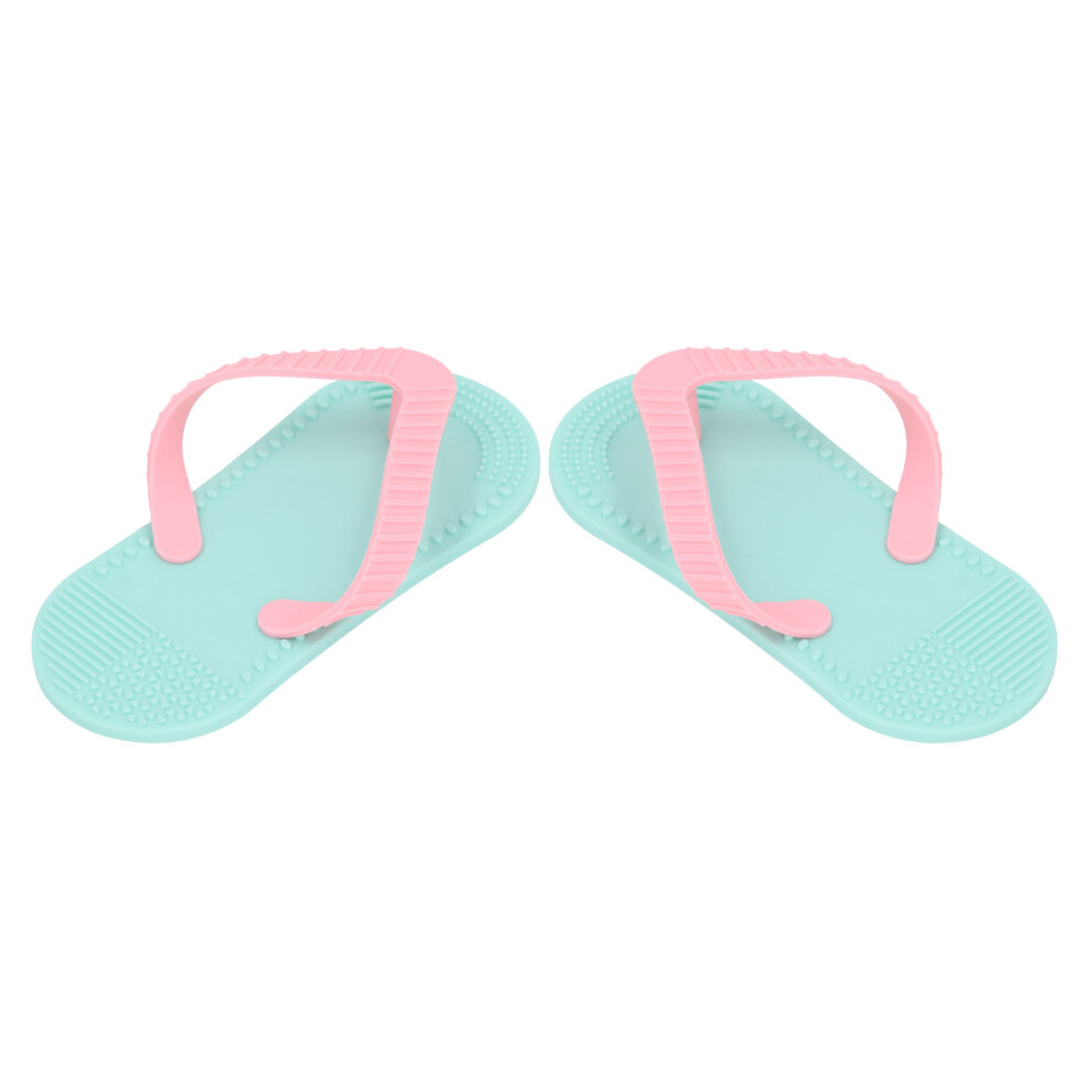 Cyan 2Pcs Flip Flop Silicone Teething Toy ÂSoothe Emotions & Reduce Soreness