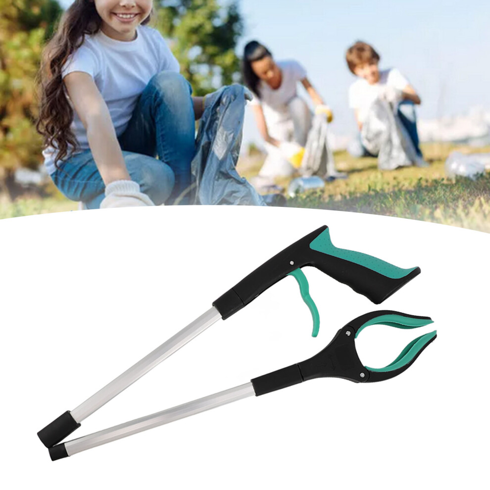 Lightweight Foldable Reacher Tool Aluminum Alloy Green for Elderly & Disabled