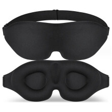 Adjustable Strap Sleep Eye Mask, No Pressure on Eyes 3D Contoured Cup Design with Memory Foam, Light Blocking Breathable Fabric for Travel Rest Yoga N
