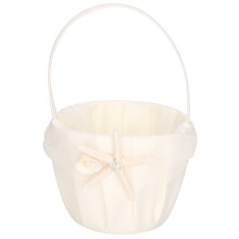 Panier de demoiselle d'honneur orné d'étoiles de mer pour les mariages en bord de mer, panier de fleurs de mariage empreint d'une atmosphère