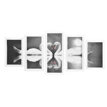 Arte abstrata para decoração de casa, tela decorativa com pintura romântica de cisne que adiciona vivacidade. Impressões à prova d'água e