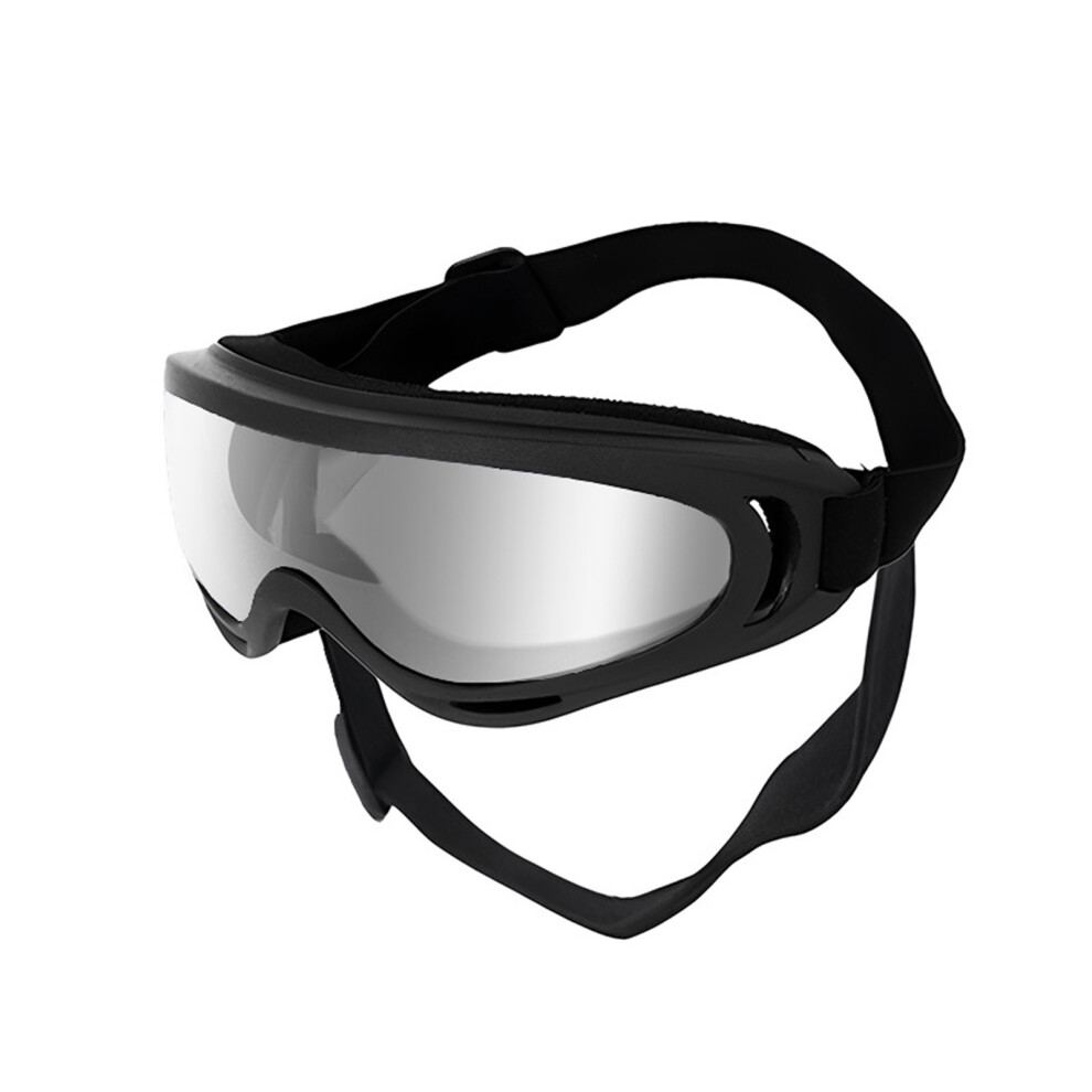 Shockproof Dog Sunglasses Adjustable Strap-Sliver lenses