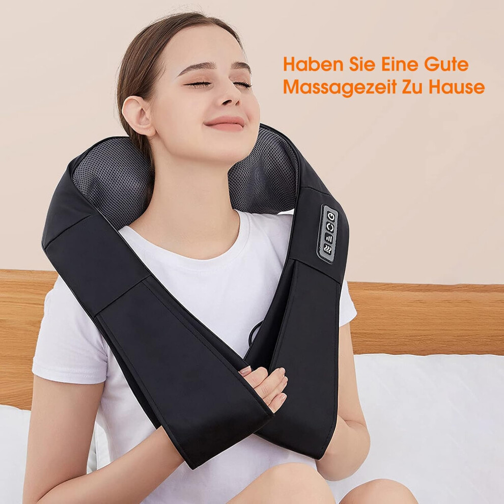 Deep Tissue Kneading Massager With Heat, Shiatsu Neck Shoulder Massager Featuring Adjustable Intensity, Ergonomic U-Shaped Design, 3 Speed Settings,