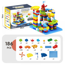 Kreatives Spielset, Murmelbahn-Bausteine fördern die Hand-Augen-Koordination und das logische Denken von Kindern, farbenfrohe Teile, ideal für