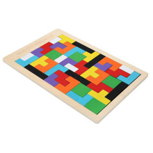Hlavolam, Dřevěné puzzle s návodem k použití, Geometrická výzva pro skládání a kognitivní rozvoj a kreativní myšlení, Dárek