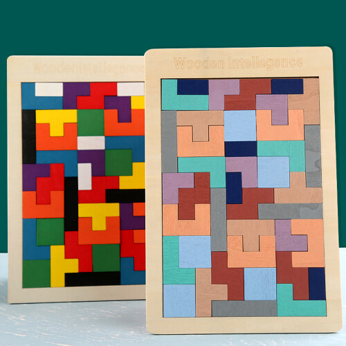 Παιχνίδι Intelligence Colorful3D Russian Blocks, Ξύλινα Blocks Puzzle για Γνωστική Διέγερση, Ενισχύει τη 1