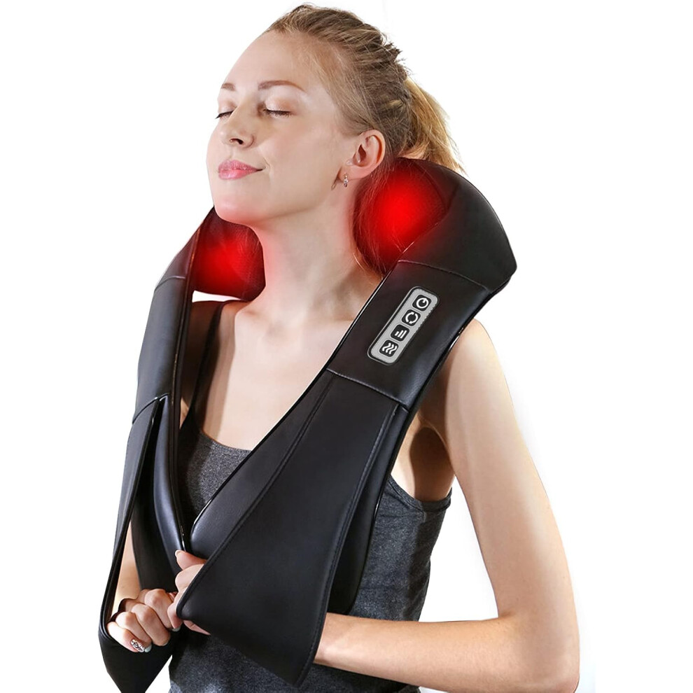 U-Shaped Shoulder Massager With Heating Function, Shiatsu Deep Tissue Kneading Massager Featuring 3 Speed Settings, 4D Massage Technology, Ergonomic