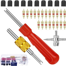 Valve Stem Removal Tool, Multi-Functional Valve Tool with Ergonomic Wrenches, Valve Core Installer for Cars, Bicycles, Motorcycles, and HVAC Systems,